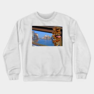 Love locks on Ponte dell'Accademia bridge, Venice, Italy Crewneck Sweatshirt